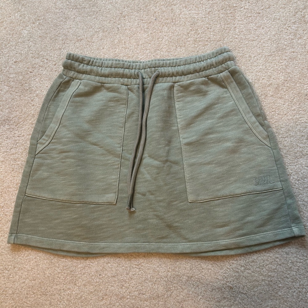 Madewell Sage Pull-On Green Skirt with Drawstring